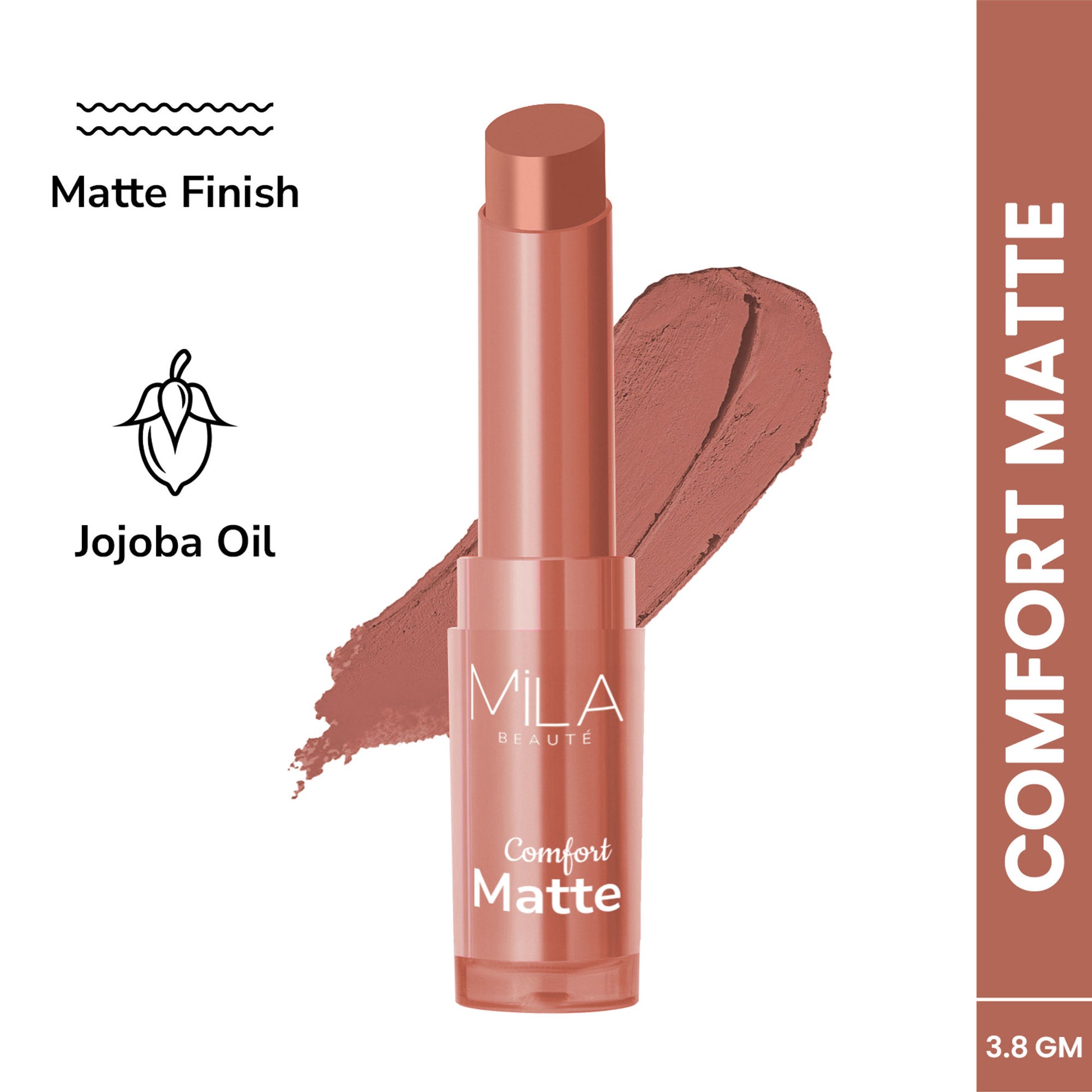 Mila Beauté Comfort Matt Lipstick - Peach Nude