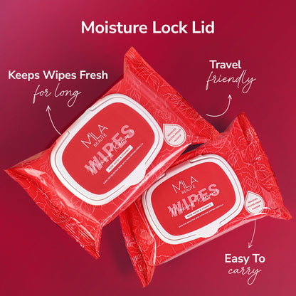 Mila Beauté Makeup Remover Wipes Hydrating & Refreshing With Rosewater & Vitamin E - 25 Wipes