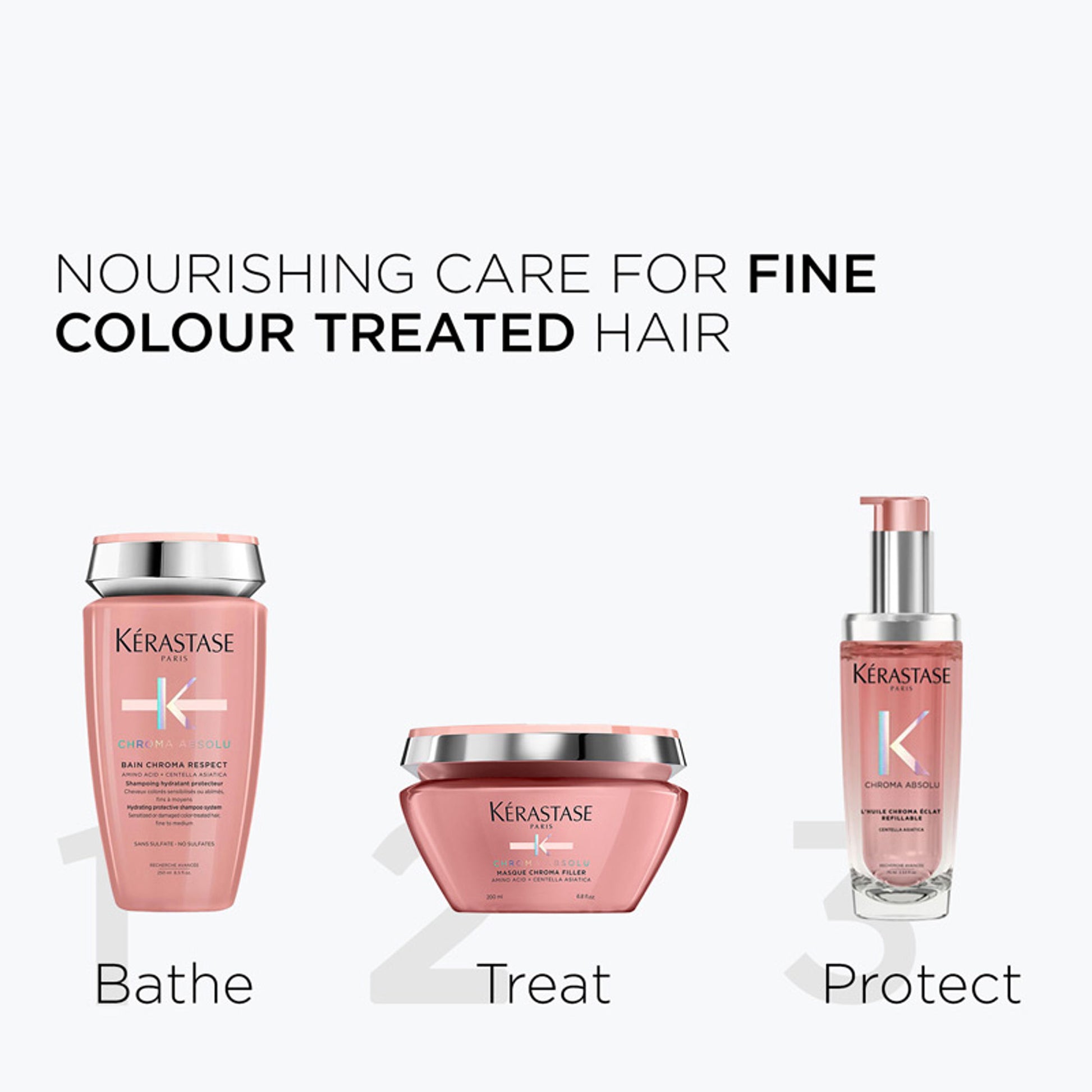 Kerastase Chroma Absolu Bain Respect Shampoo For Colour Treated Fine Hair, Sulphate-Free