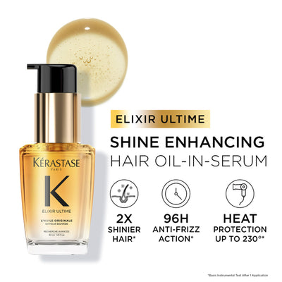 Kerastase Elixir Ultime Hair Oil-In-Serum Refillable For All Hair Types, 2x Shinier Hair
