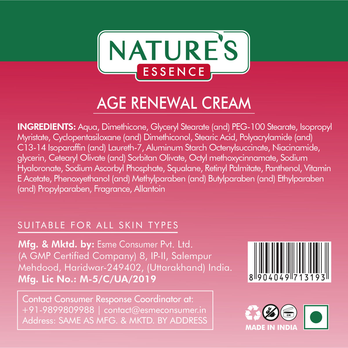 Nature's Essence Facialist Age Renewal Cream with PRO Retinol