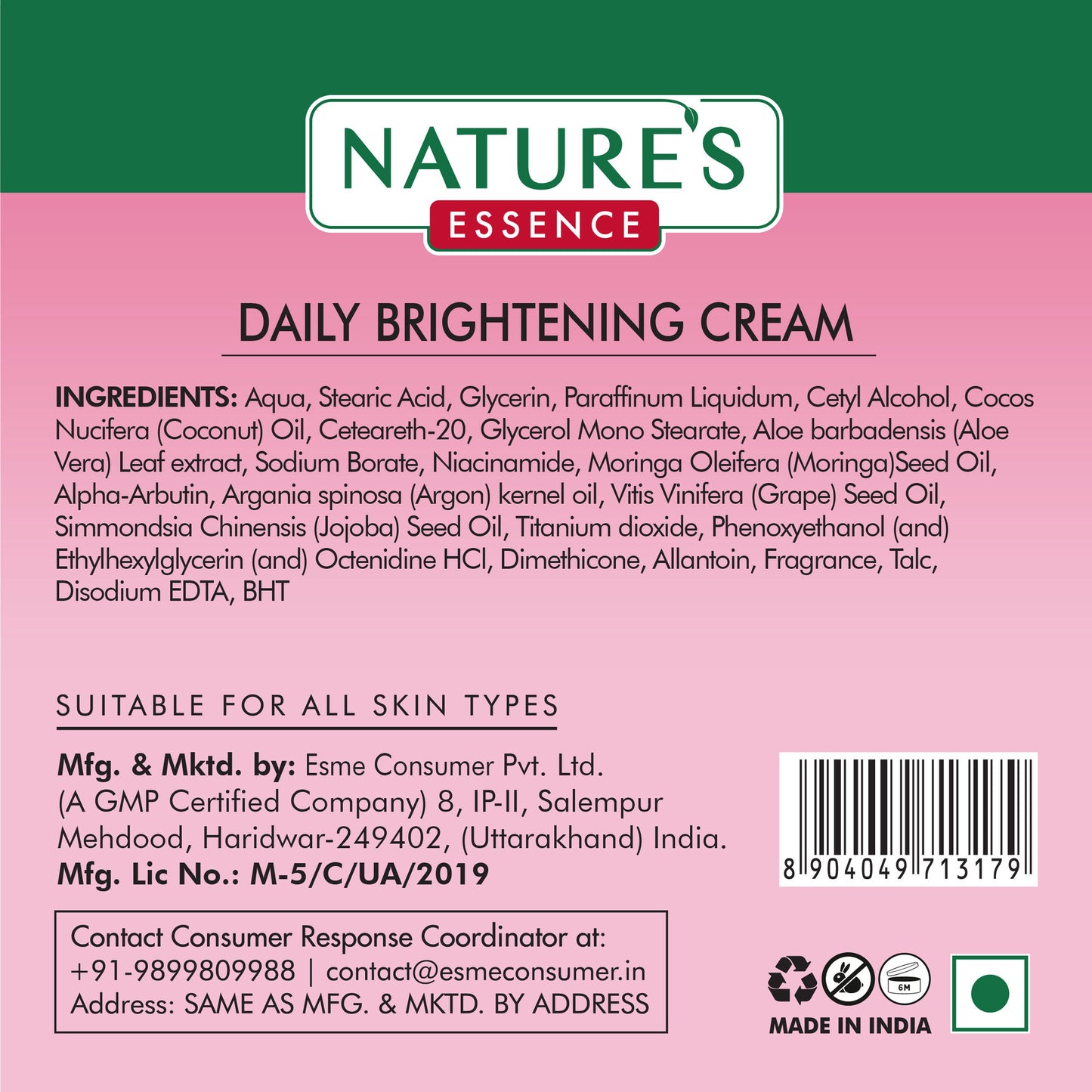 Nature's Essence Facialist Daily Brightening Cream with Alpha Arbutin