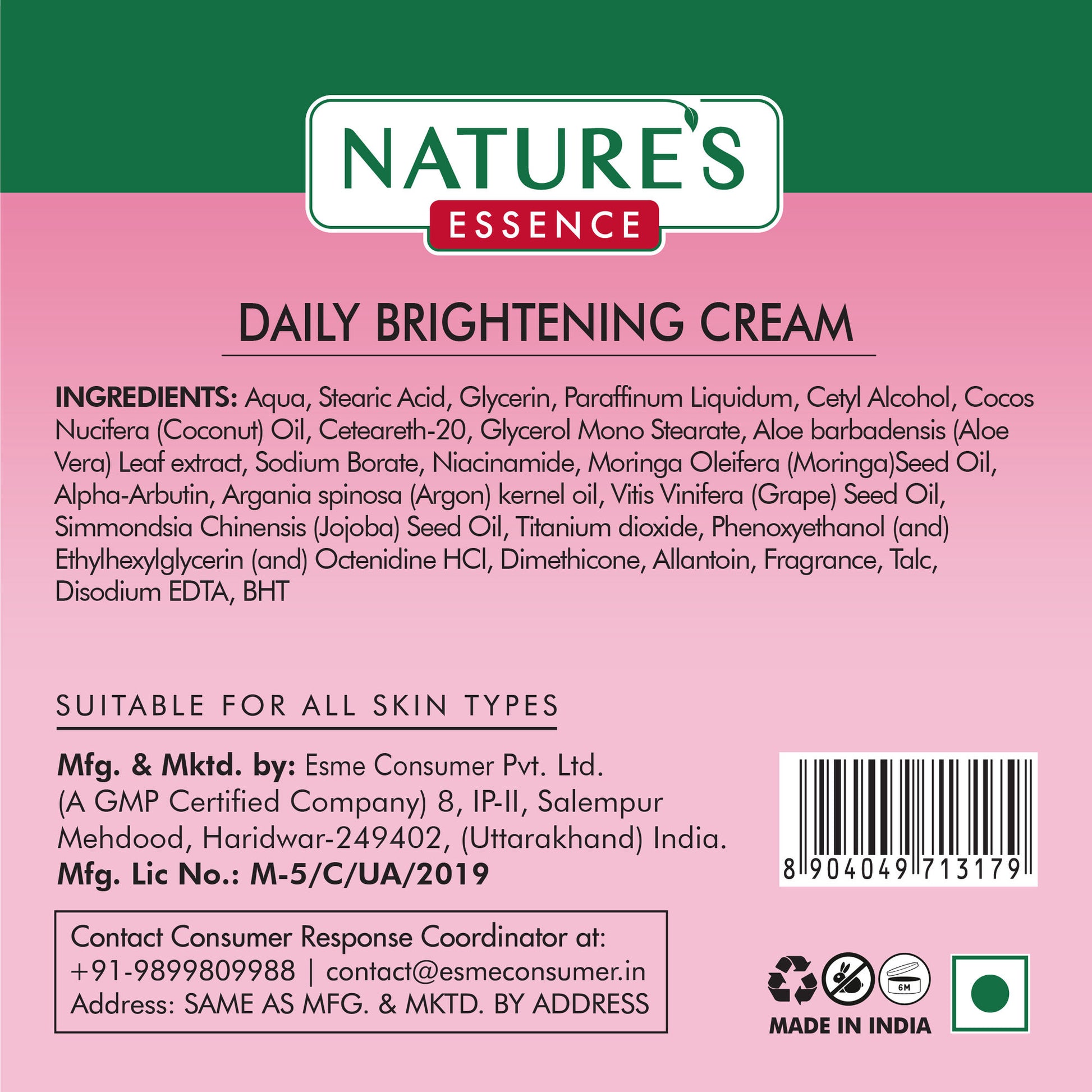 Nature's Essence Facialist Daily Brightening Cream with Alpha Arbutin