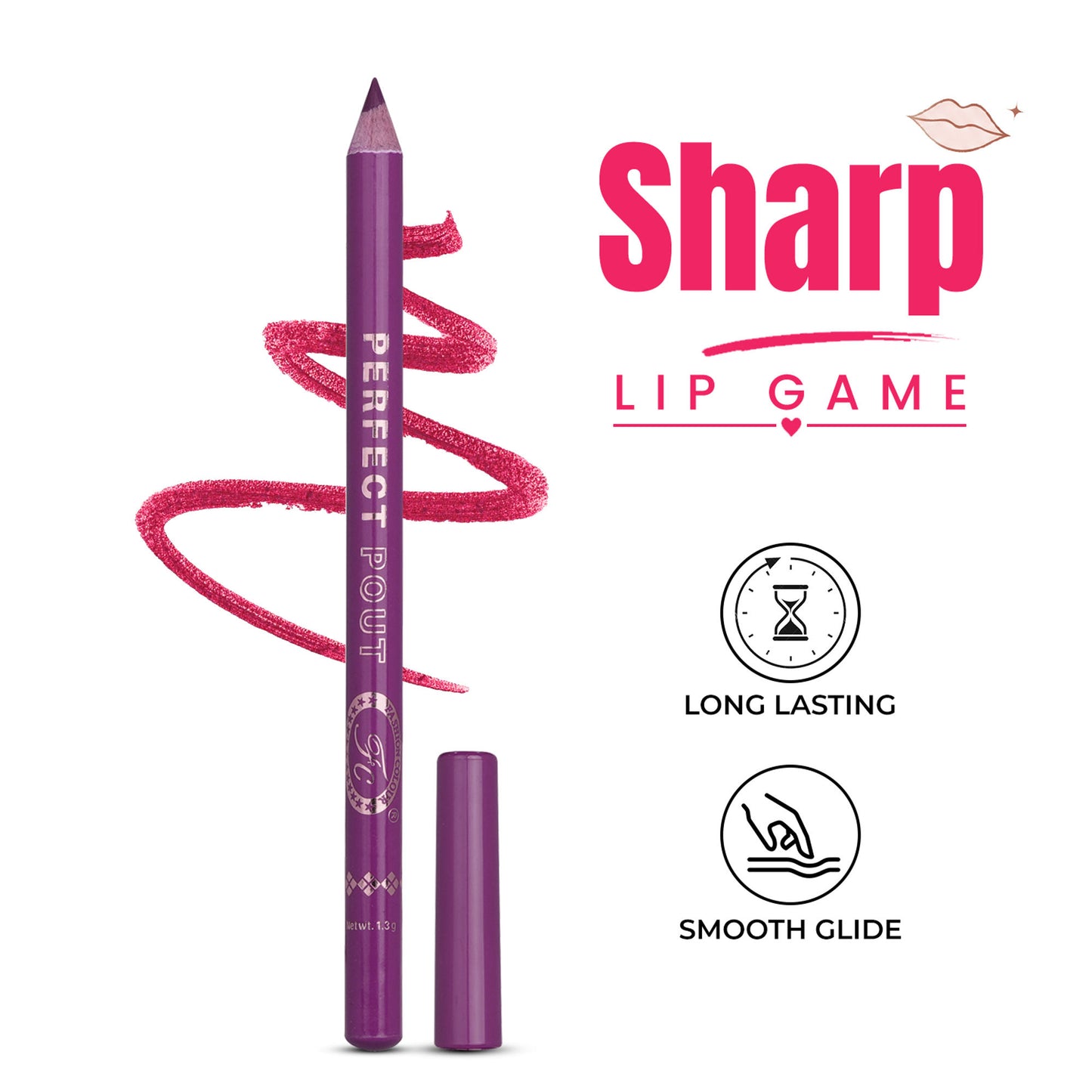 FASHION COLOUR Perfect Pout Matte Lipliner - Purple