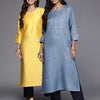 Dhiyona IE Pack Of 2 Solid Straight Liva Kurta