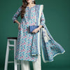 Dhiyona IE Floral Printed Regular Pure Cotton Kurta with Trousers & Dupatta