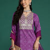 Dhiyona IE Bandhani Printed Sequinned Pure Cotton Kurta With Trousers & Dupatta