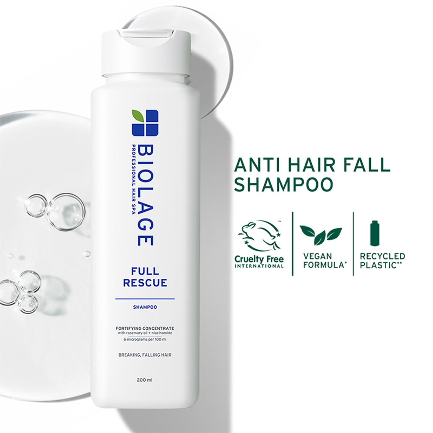 Biolage Full Rescue Shampoo for Hair Breakage, 74% Resistance to Hairfall, For Fragile Hair