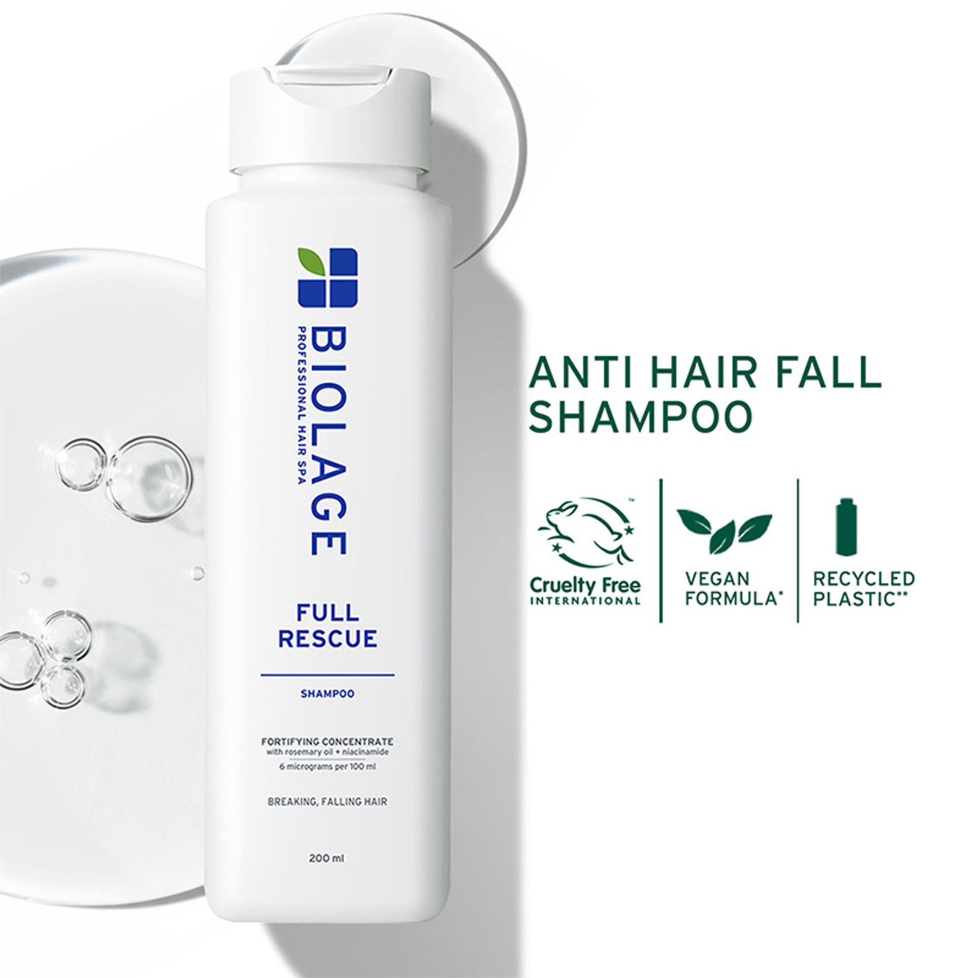 Biolage Full Rescue Shampoo for Hair Breakage, 74% Resistance to Hairfall, For Fragile Hair