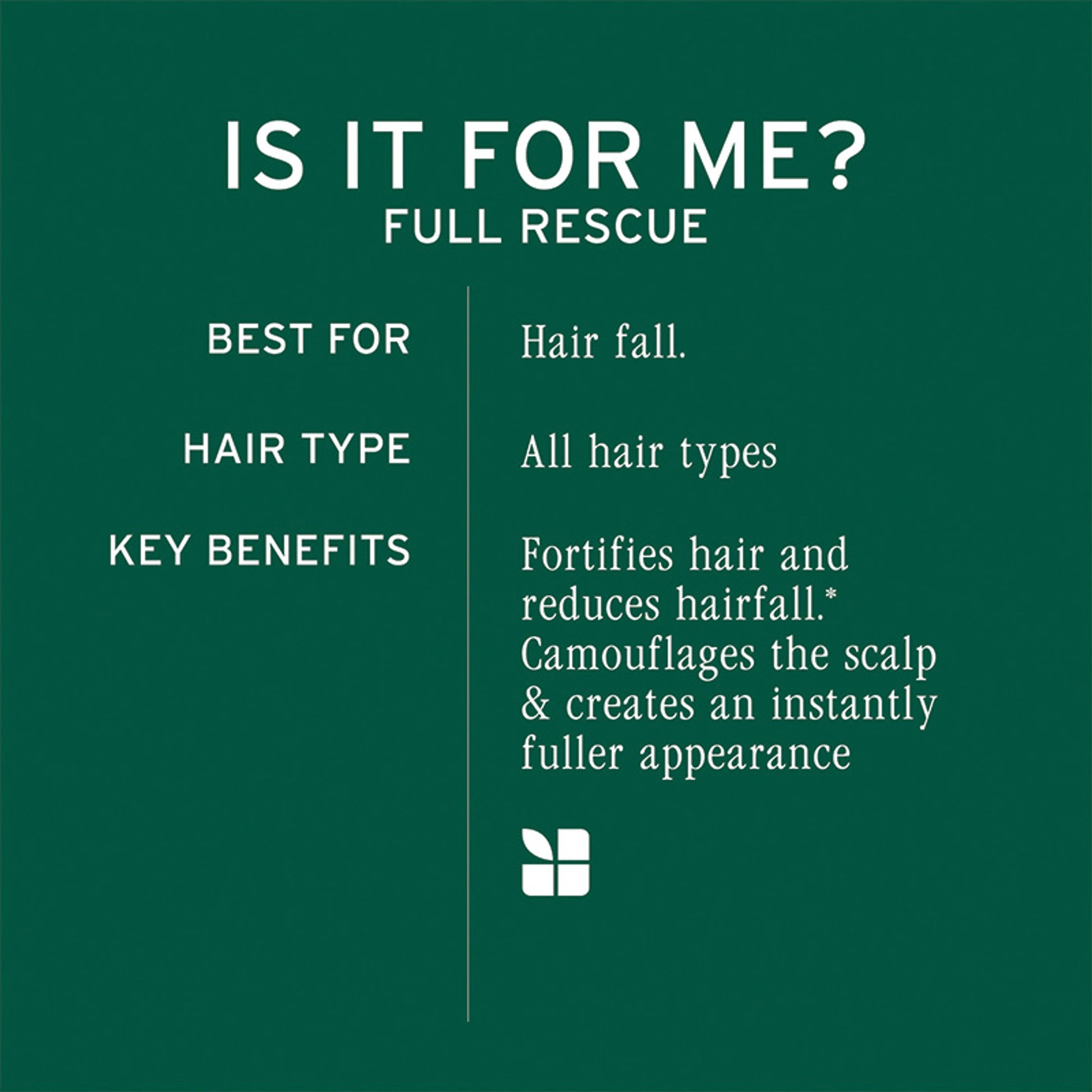 Biolage Full Rescue Shampoo for Hair Breakage, 74% Resistance to Hairfall, For Fragile Hair