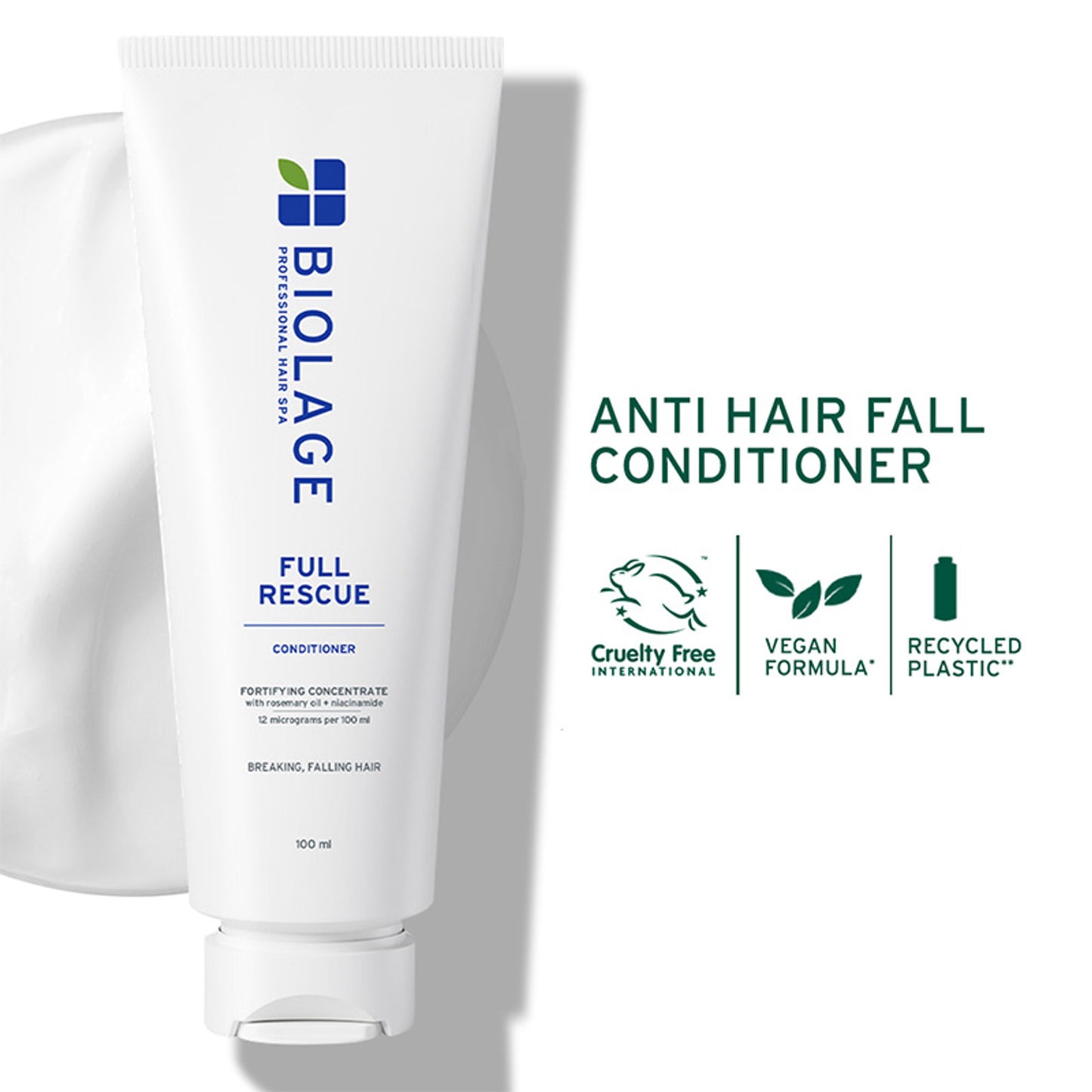 Biolage Full Rescue Conditioner for Hair Breakage with Rosemary Oil, 74% Resistance to Hairfall