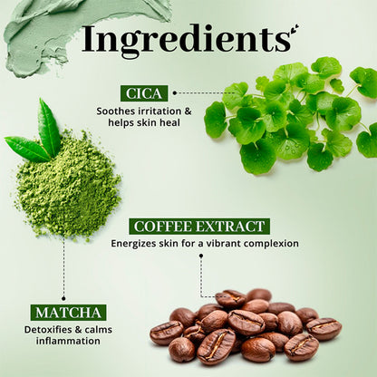 ENN Cica Latte De-Tan Clay Mask with Matcha, Coffee & Cica for Brightening & Oil Control