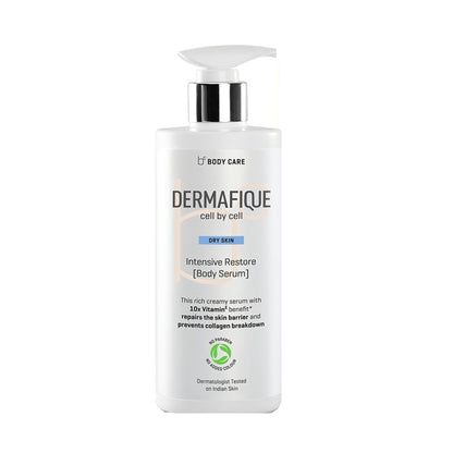 Dermafique Intensive Restore Body Lotion Serum - 18% Emollients, Quick Absorbing & Non-Sticky