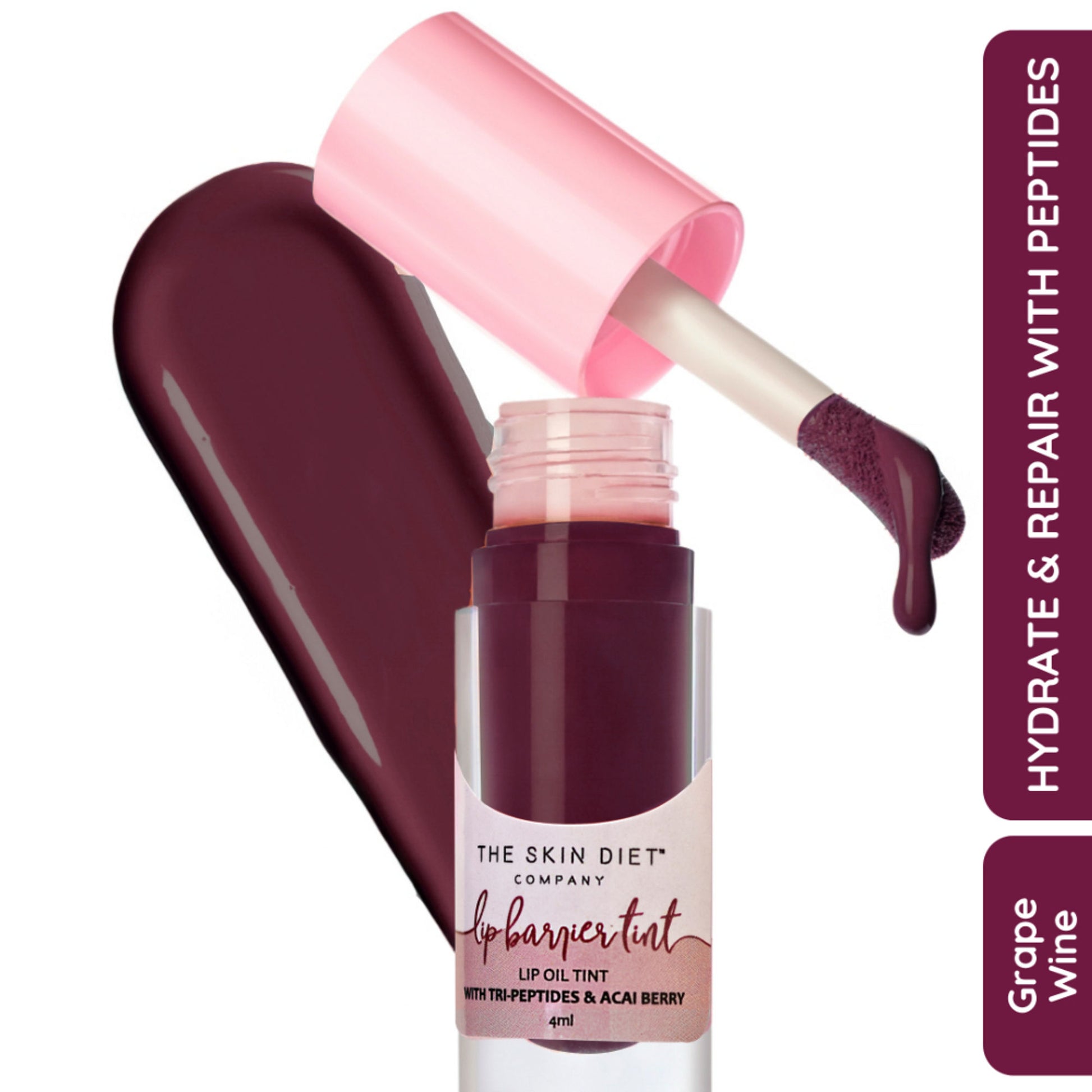 The Skin Diet Company Lip Barrier Tint To Hydrate & Plump Dry, Pigmented Lips - Wine Crush