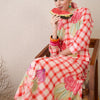 Dhiyona IE Floral Printed Mandarin Collar Pure Cotton A-Line Kurta With Trouser