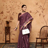 Dhiyona GR Women's Armani Chocolate Brown Jimmi Choo Embroidered Saree