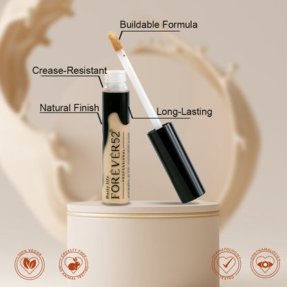 Daily Life Forever52 Complete Coverage Concealer in shade COV001, with a sleek compact and applicator brush visible.