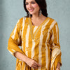 Dhiyona VA Women's Striped Regular Pure Cotton Kurta with Trousers & With Dupatta