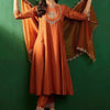 Women's Embroidered Boat-Neck Kurta With Trousers & Dupatta
