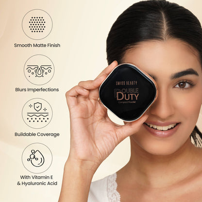 Swiss Beauty Double Duty Compact Powder - 2 Vanilla Sand And Vanilla Glow