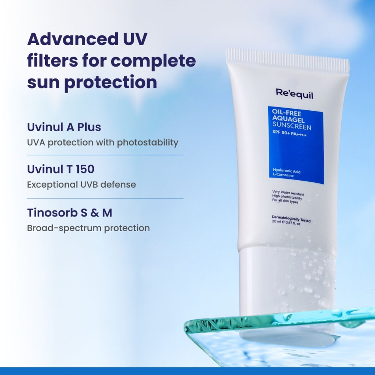 Re'equil Oil Free Aquagel Sunscreen SPF 50 PA++++