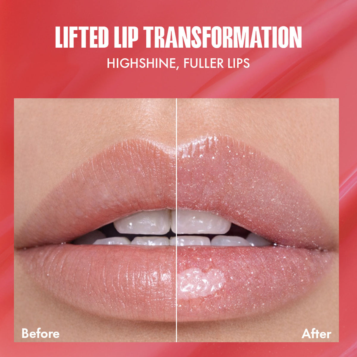 Focallure FA153 Plumpmax High Shine Lip Glow in Diamond shade, showcasing glossy, shimmering lips with a smooth finish.