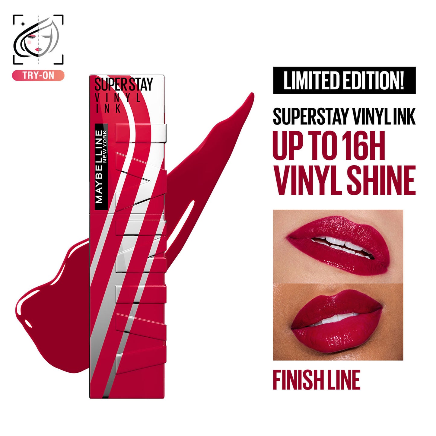 Maybelline New York Super Stay Vinyl Ink High Shine Racing Liquid Lipstick - Finish Line