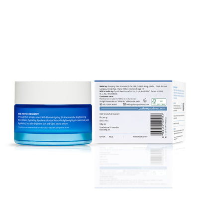 Plum 2% Niacinamide & Rice Water Moisturiser - Lightweight Gel Cream For Oil-Free Hydration