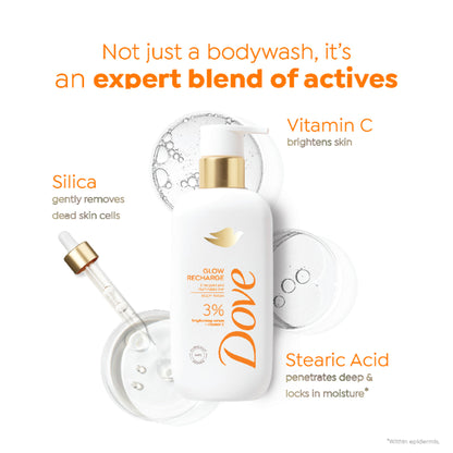 Dove 3% Brightening Serum + Vitamin C Glow Recharge Serum Body Wash