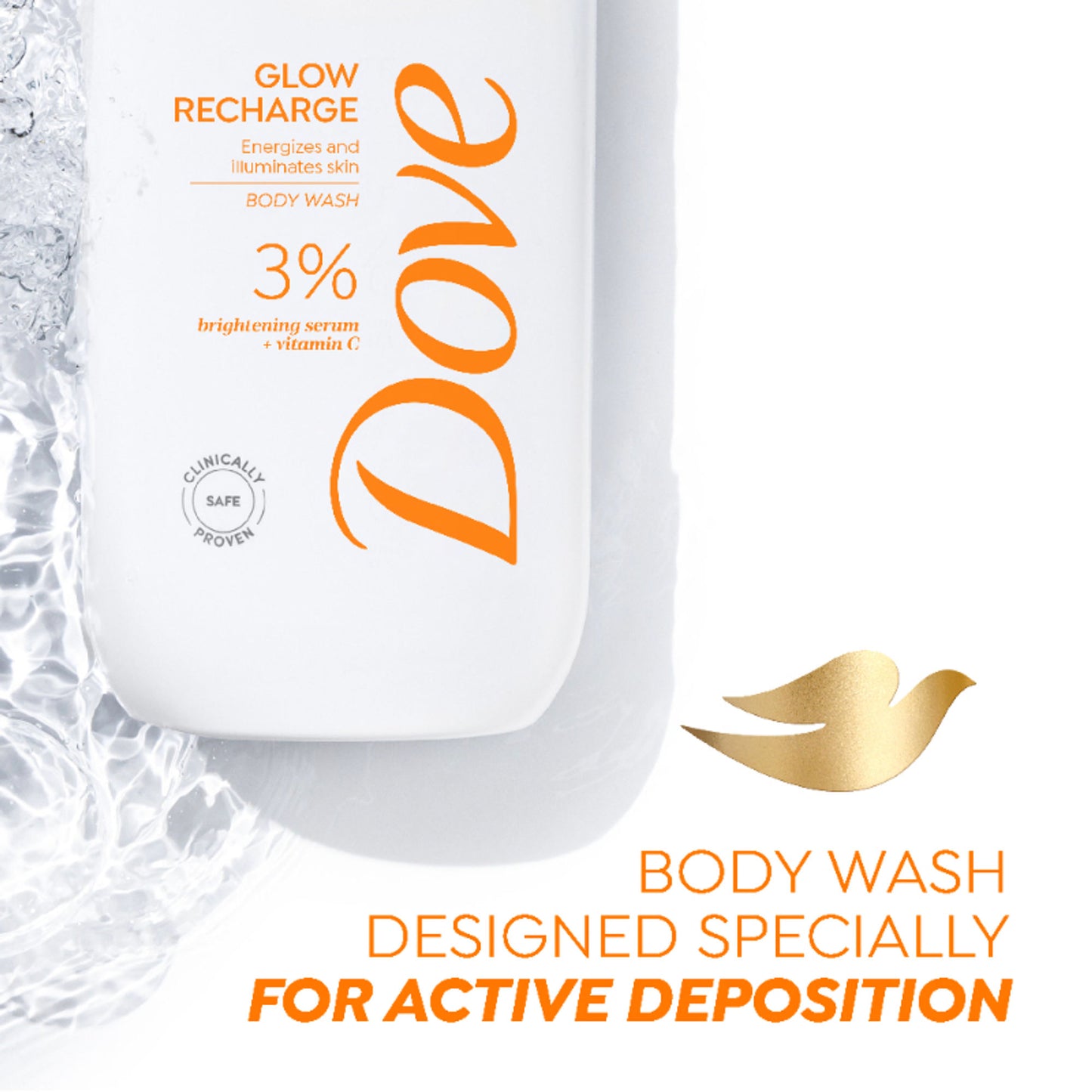 Dove 3% Brightening Serum + Vitamin C Glow Recharge Serum Body Wash