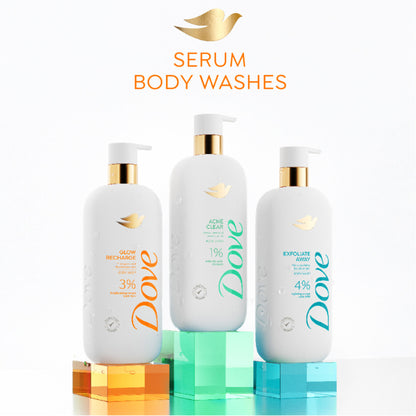 Dove 3% Brightening Serum + Vitamin C Glow Recharge Serum Body Wash