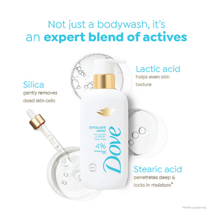 Dove 4% Refining Serum + AHA Exfoliate Away Serum Body Wash