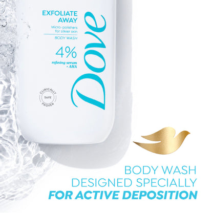 Dove 4% Refining Serum + AHA Exfoliate Away Serum Body Wash