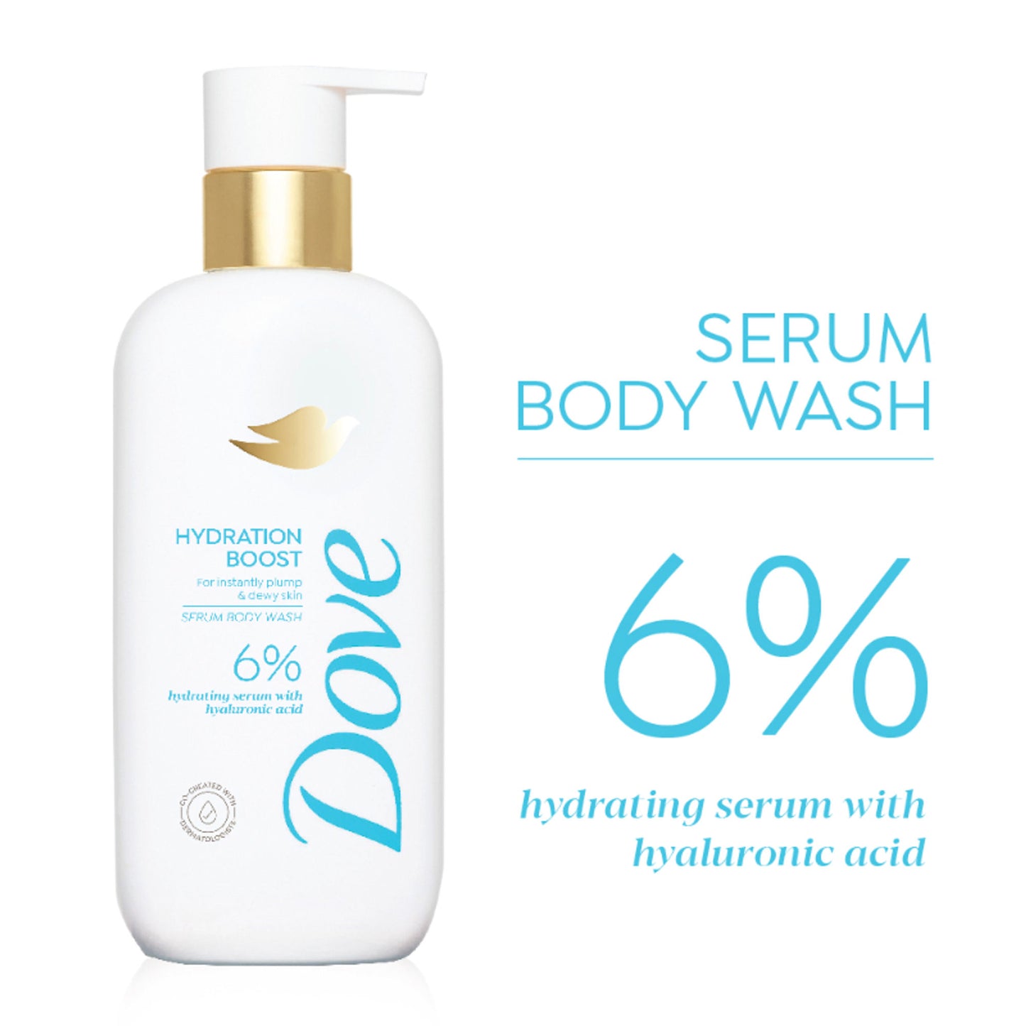 Dove 6% Hydrating Serum with Hyaluronic Acid Hydration Boost Bodywash