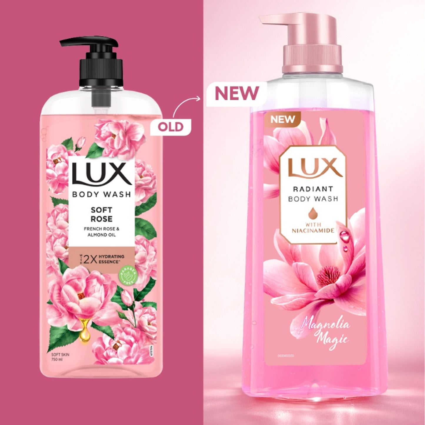 Lux French Rose Fragrance & Almond Oil Bodywash Shower Gel
