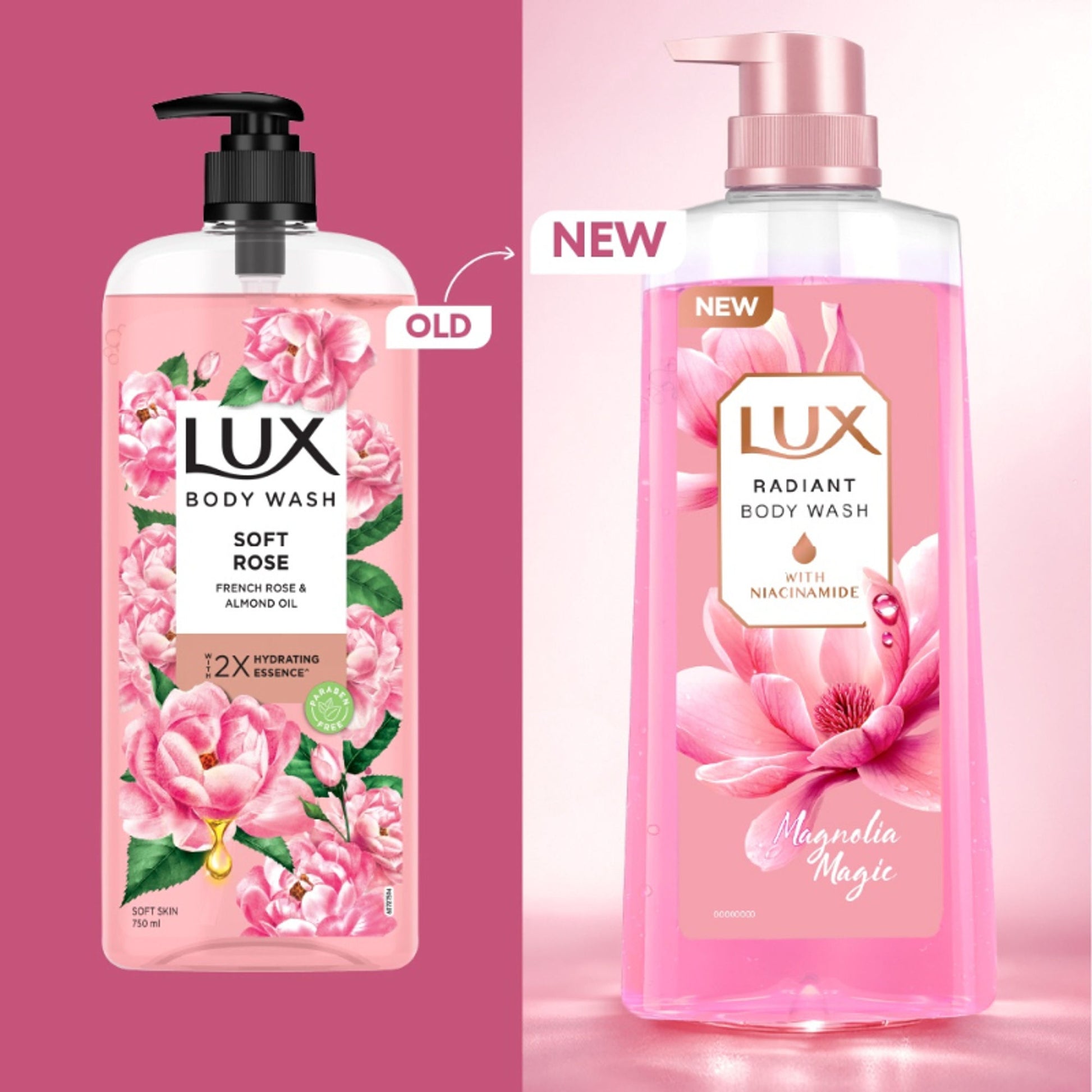 Lux French Rose Fragrance & Almond Oil Bodywash Shower Gel
