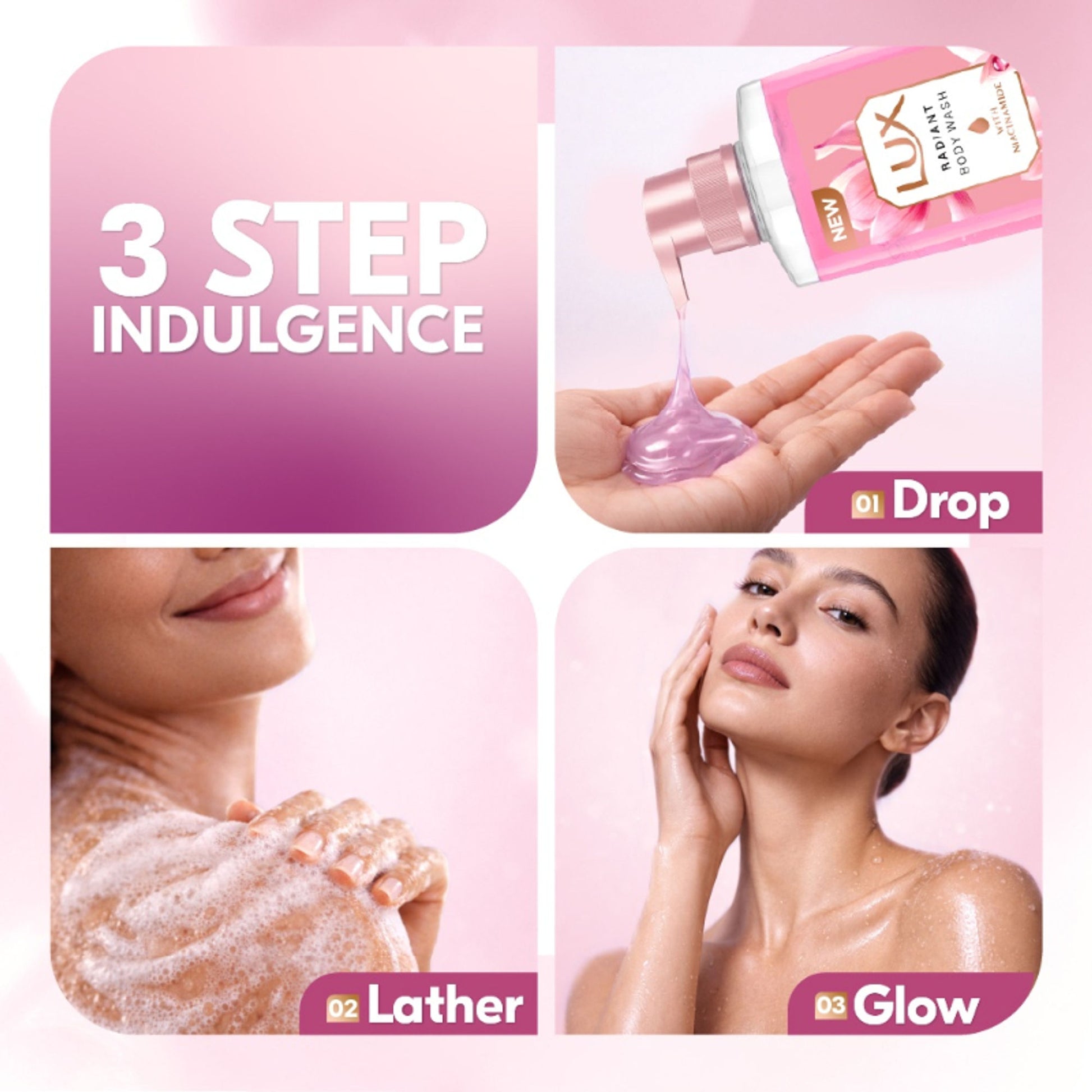 Lux French Rose Fragrance & Almond Oil Bodywash Shower Gel