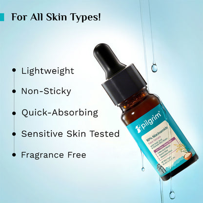 Pilgrim 10% Niacinamide with Kojic Acid & Korean Rice Water Face Serum For Clear Glass Skin Glow