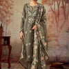 Dhiyona IE Floral Embroidered Regular Thread Work Chanderi Silk Straight Kurta Set