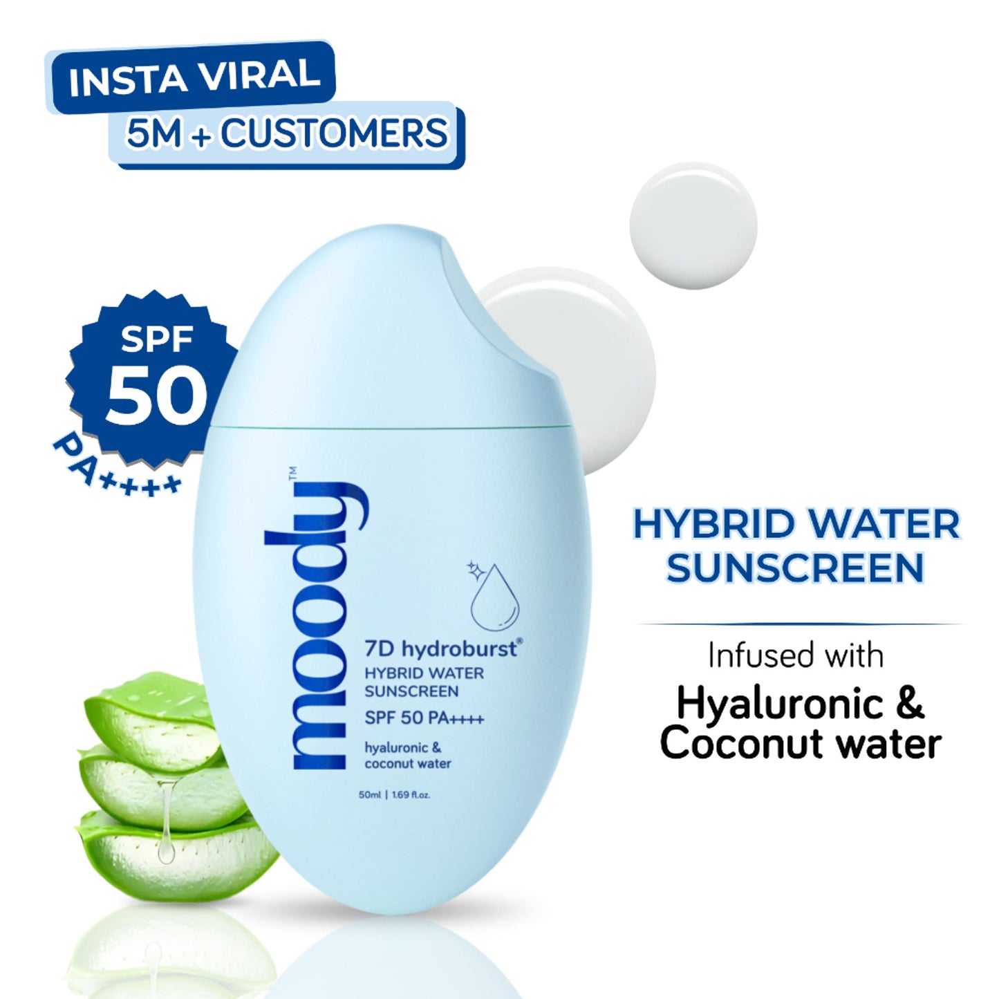 Moody Hydro Burst Water Sunscreen with SPF 50