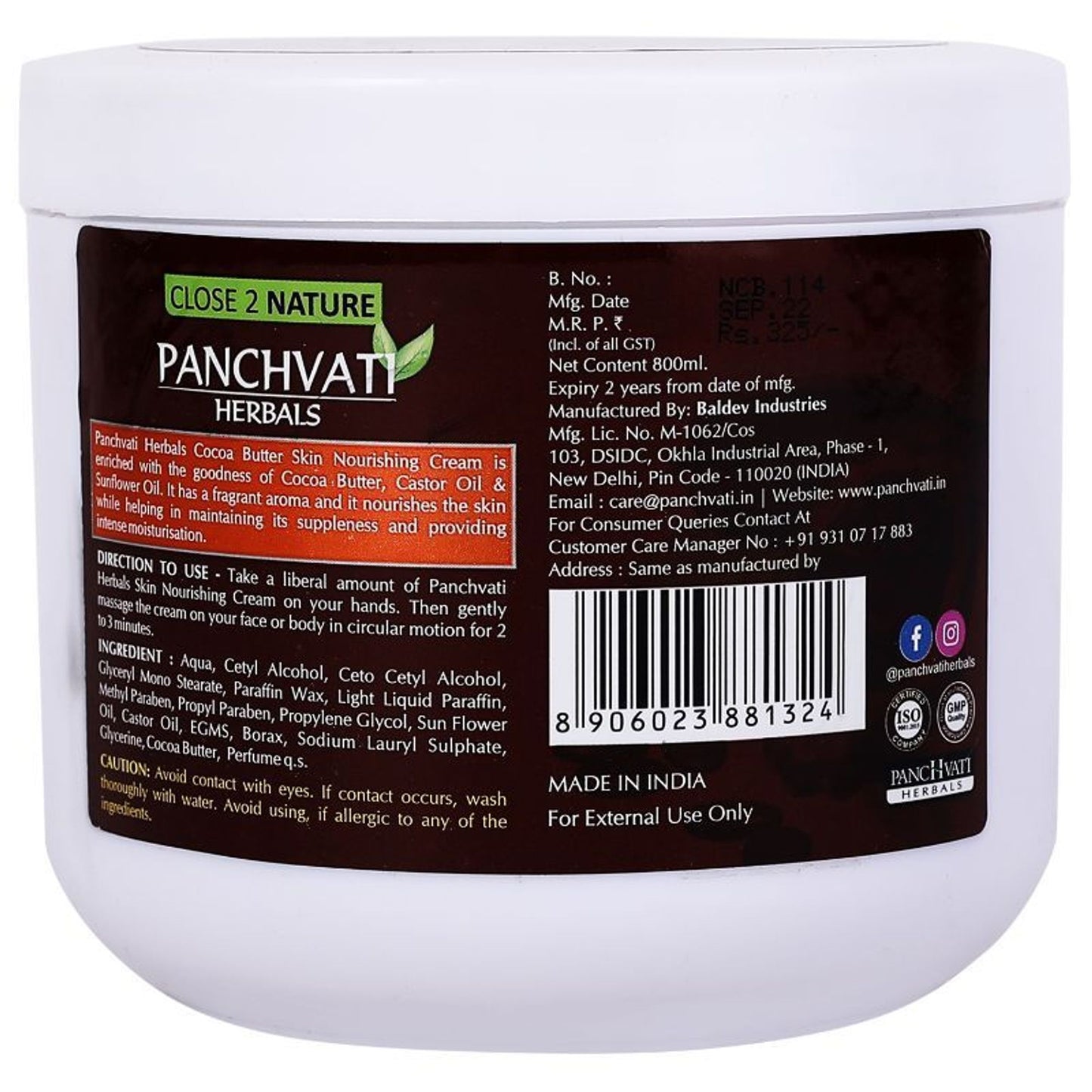 Panchvati Herbals Cocoa Butter Face Massage Cream