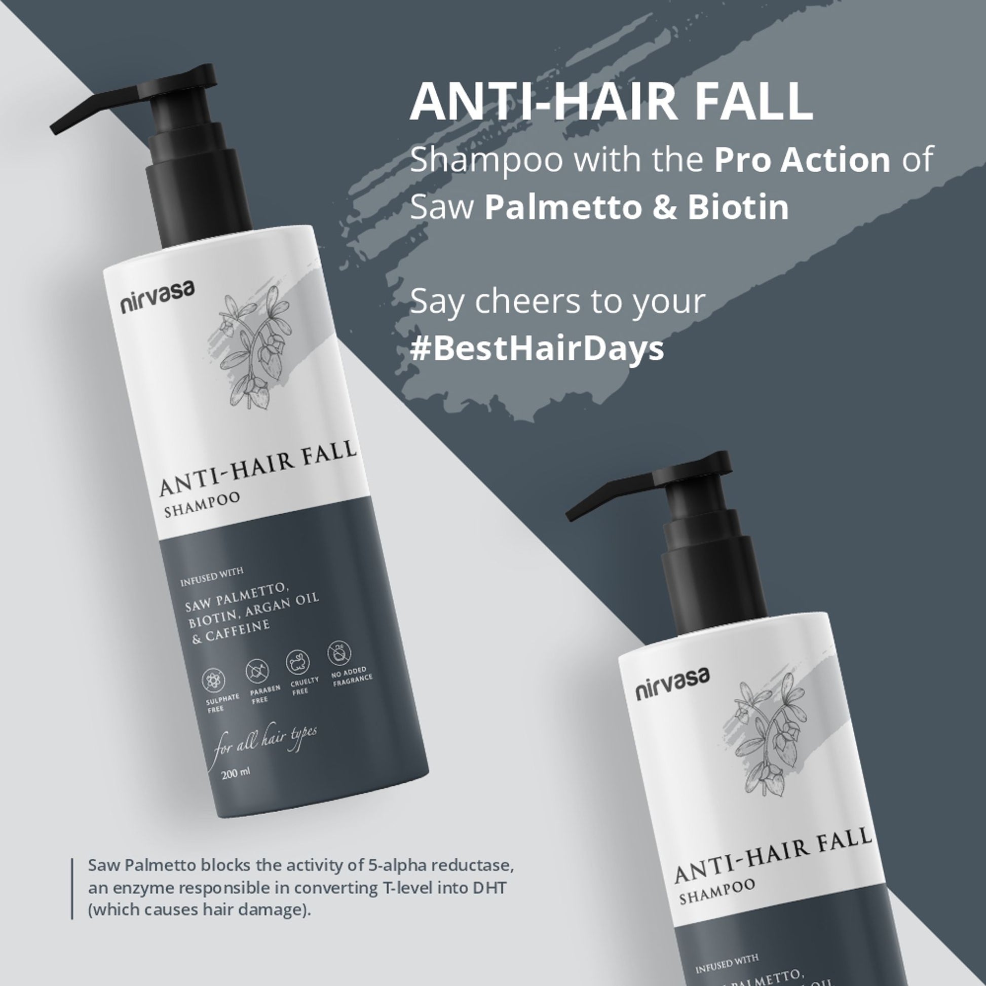 Nirvasa Anti Hair Fall Shampoo for Hair Growth & Hair Fall Control Biotin & Caffeine