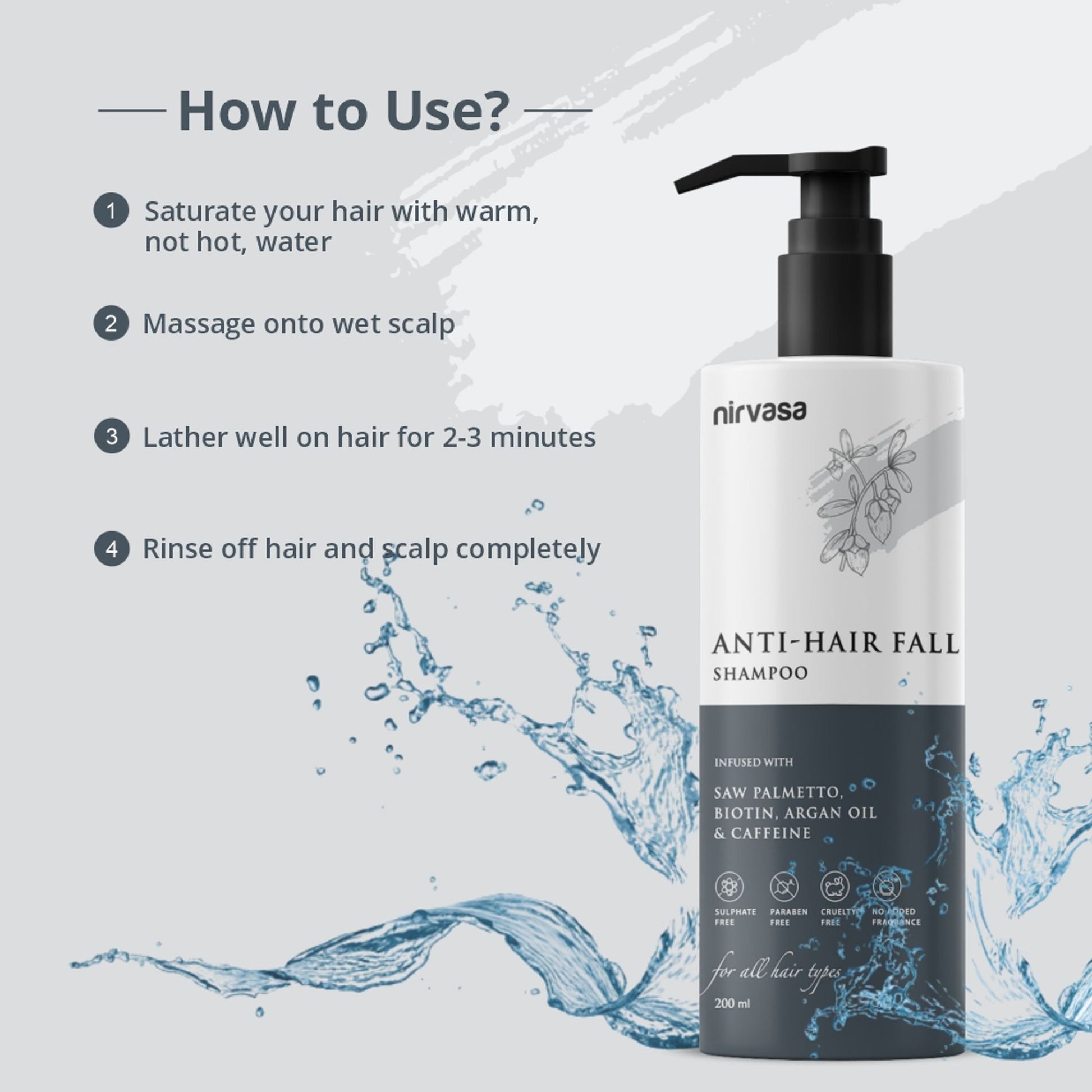 Nirvasa Anti Hair Fall Shampoo for Hair Growth & Hair Fall Control Biotin & Caffeine