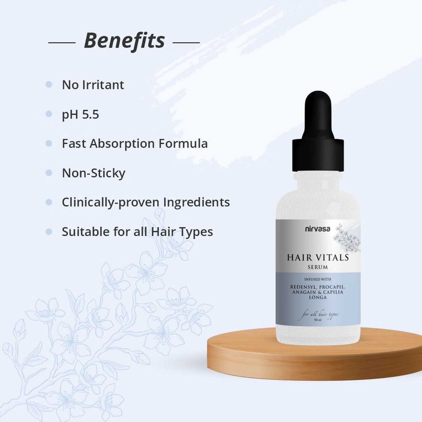 Nirvasa Redensyl 3% Hair Vitals DHT Blocker & Hair Growth Serum for Hair Fall Control