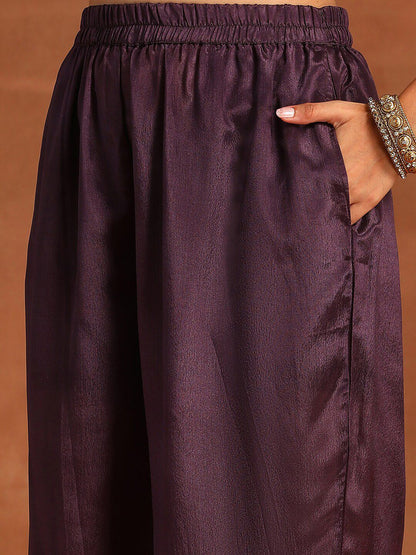 Indyancart IE Floral Embroidered Regular Sequinned Kurta With Trousers & Dupatta