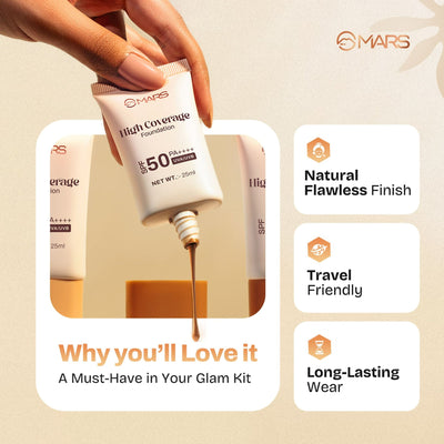 MARS SPF 50 PA++++ High Coverage Foundation - 04 Neutral Charm