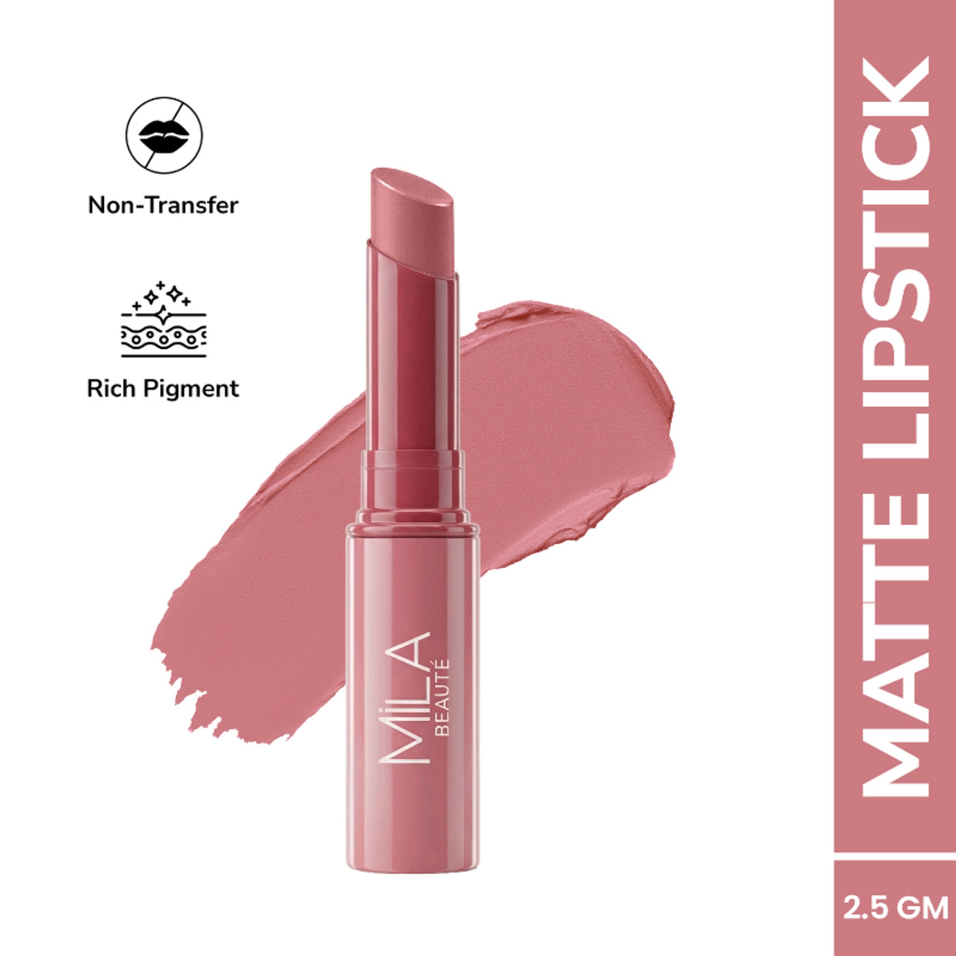 Mila Beauté Ultra Rich Transferproof Lipstick - 08 Naked Rose