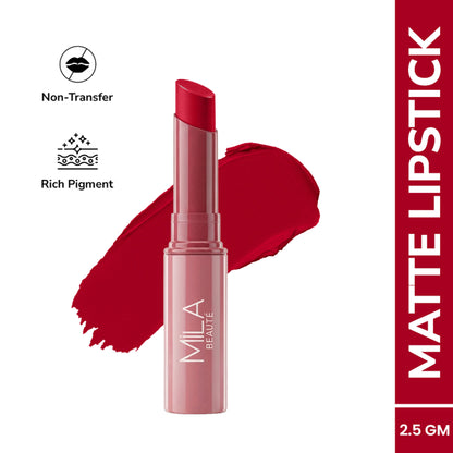 Mila Beauté Ultra Rich Transferproof Lipstick - 16 Bright Red