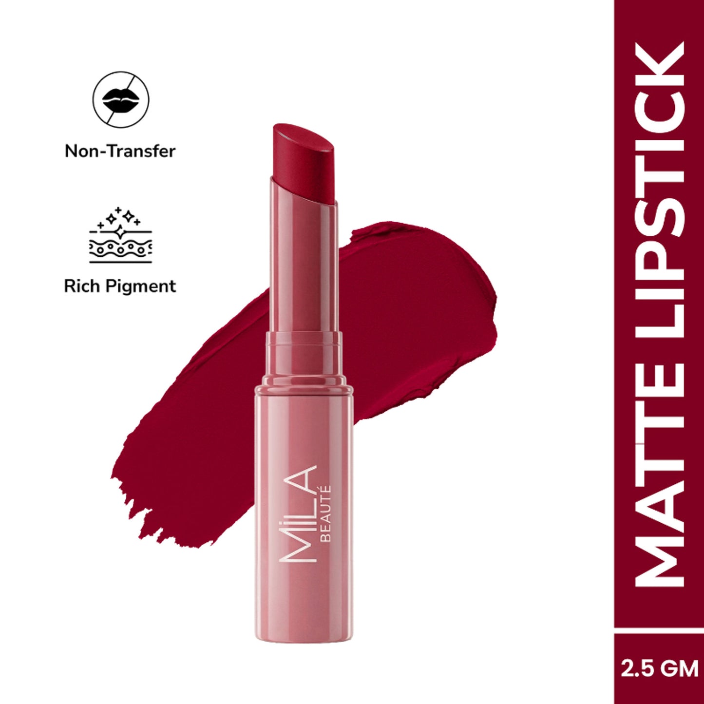 Mila Beauté Ultra Rich Transferproof Lipstick - 17 Apple Red