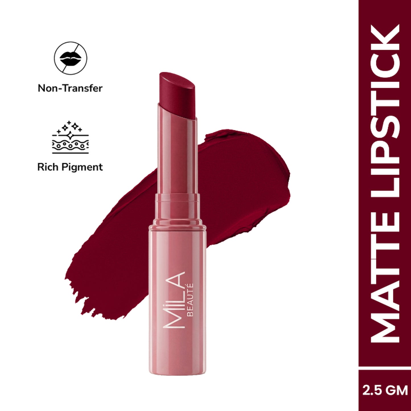 Mila Beauté Ultra Rich Transferproof Lipstick - 19 Red Carpet